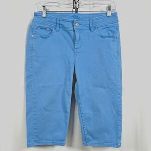Tommy Bahama Women's Size 6 Clam Diggers Capri Pants Light Blue Stretch‎ Cotton
